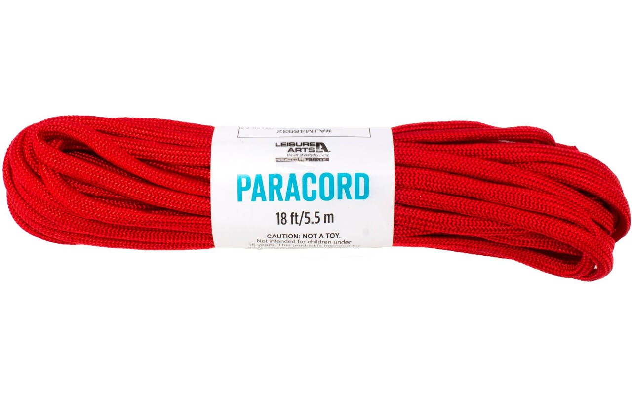Leisure Arts Paracord 18ft Red